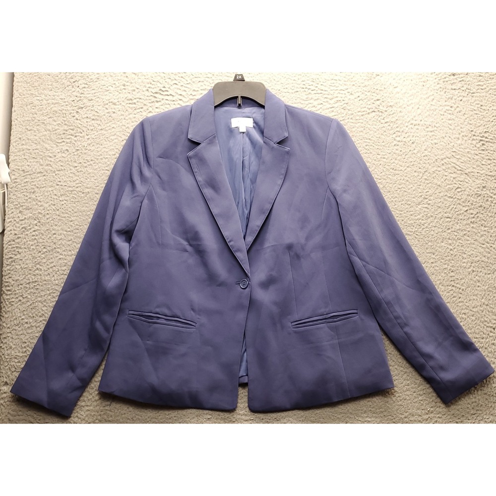 Candace Cameron Bure Blazer Jacket Women Medium Blue Single Breasted Notch Lapel